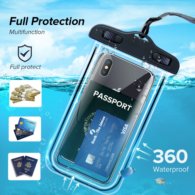 INIU IP68 Universal Waterproof Phone Case Water Proof Bag Mobile Phone Pouch PV Cover For iPhone 12 11 Pro Max Xs Xiaomi Samsung