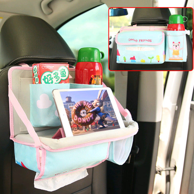 Universal Baby Car Hanging Basket Storage Bag Car Seat Back Organizer With Tablet Holder Travel Storage BagStroller Accessories