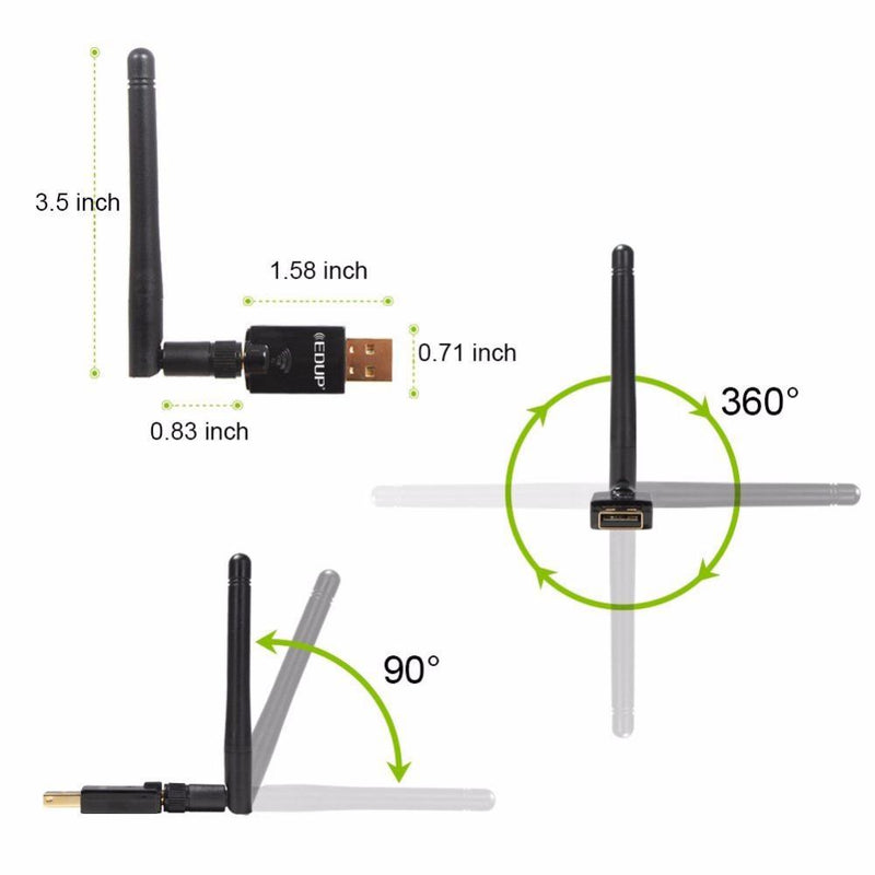 EDUP 5ghz USB Wireless Wifi Adapter 600mbps 802.11ac  ethernet adapter Network Card  receiver Windows Mac for PC EP-1607