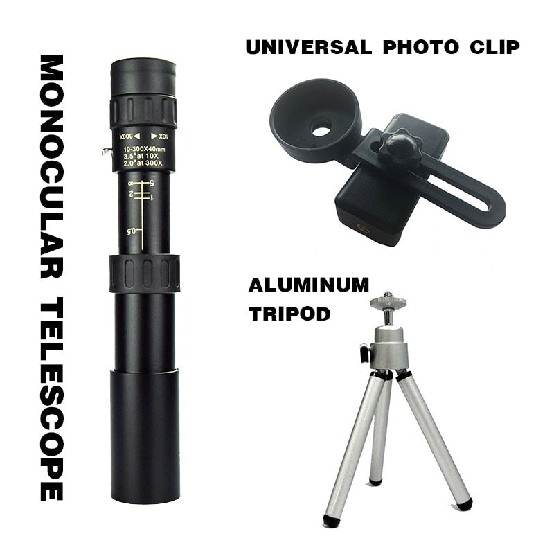 Super Monocular Telescope 4K 10-300X 40 mm