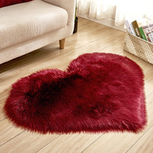 Load image into Gallery viewer, Love Heart Rugs Artificial Wool Hairy Carpet Faux Floor Mat Fur Plain Fluffy Area Rug Soft Living Room Carpet Bedroom Floor Mat
