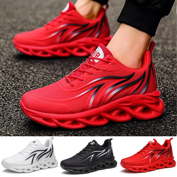 ⭐️⭐️⭐️⭐️⭐️ Men's Flame Printed Sneakers Flying Weave Sports Shoes Comfortable Running Shoes Outdoor Men Athletic Shoes