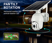 Load image into Gallery viewer, 🔥 Brand 4G SIM Card WIFI Solar Battery PTZ Camera 1080P Outdoor Waterproof  PIR Alarm Motion Detection P2P CCTV Camera
