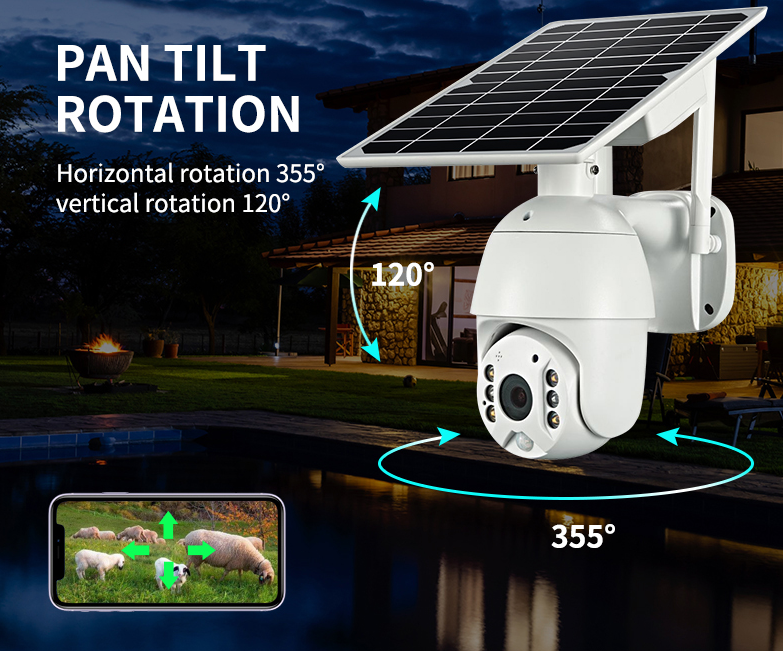 🔥 Brand 4G SIM Card WIFI Solar Battery PTZ Camera 1080P Outdoor Waterproof  PIR Alarm Motion Detection P2P CCTV Camera