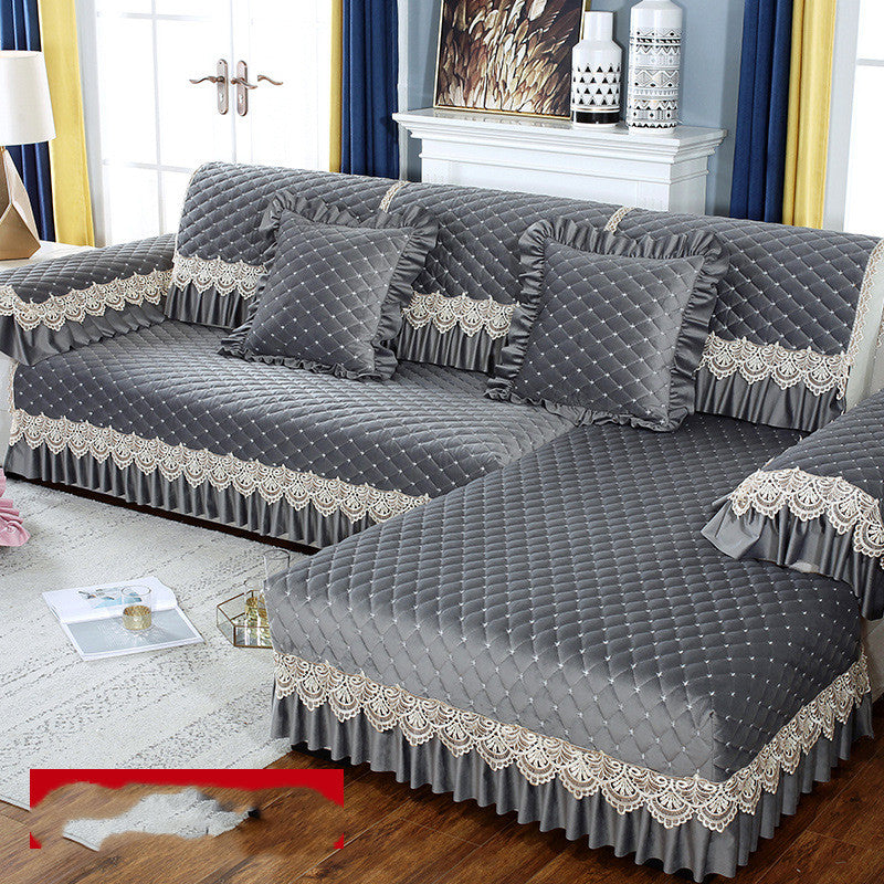 Customized Winter Thick Anti-Skid Plush Sofa Cushion Fabric Cushion Simple European Style