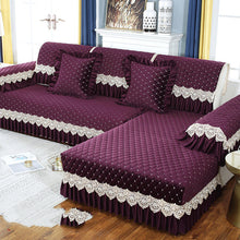 Load image into Gallery viewer, Customized Winter Thick Anti-Skid Plush Sofa Cushion Fabric Cushion Simple European Style
