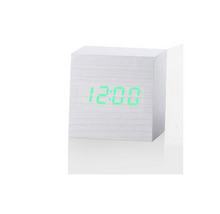 Load image into Gallery viewer, Multicolor Sounds Control Wooden Clock New Modern Wood Digital LED Desk Alarm Clock Thermometer Timer Calendar Table Decor
