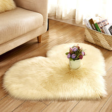 Load image into Gallery viewer, Love Heart Rugs Artificial Wool Hairy Carpet Faux Floor Mat Fur Plain Fluffy Area Rug Soft Living Room Carpet Bedroom Floor Mat
