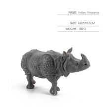 Load image into Gallery viewer, Simulation Animal World Indian Rhino Model Solid Static Early Education Cognitive Ornaments Children&#39;s Puzzle Toys
