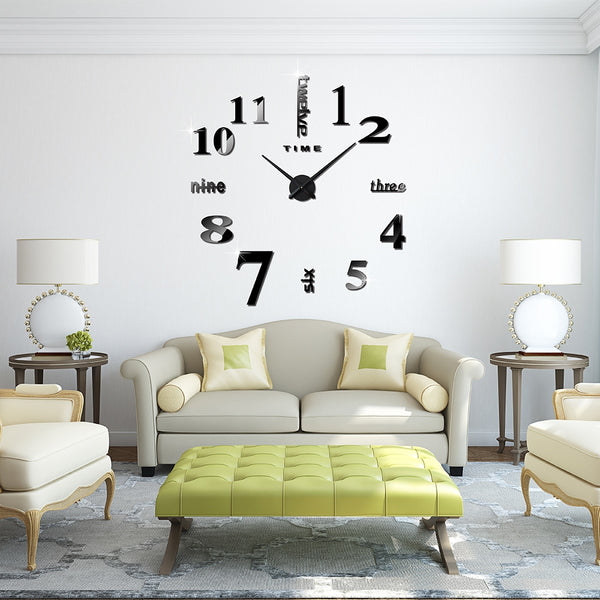 M.Sparkling Large 3D Mirror Effect Sticker DIY Digital Wall Clock Home Decoration