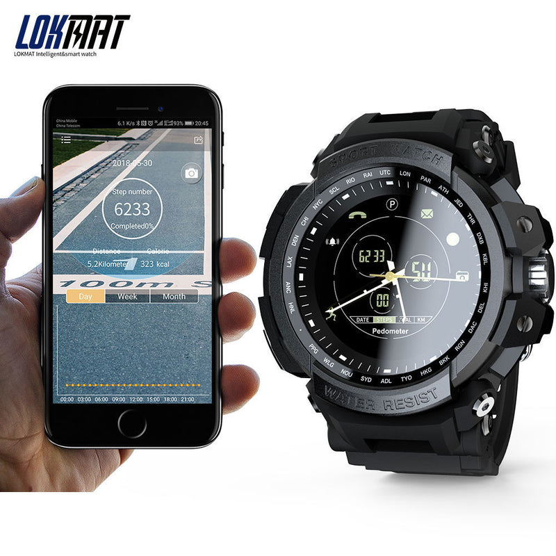 LOKMAT Sport Smart Watch Professional 5ATM Waterproof Bluetooth Call Reminder Digital Men Clock SmartWatch For ios and Android