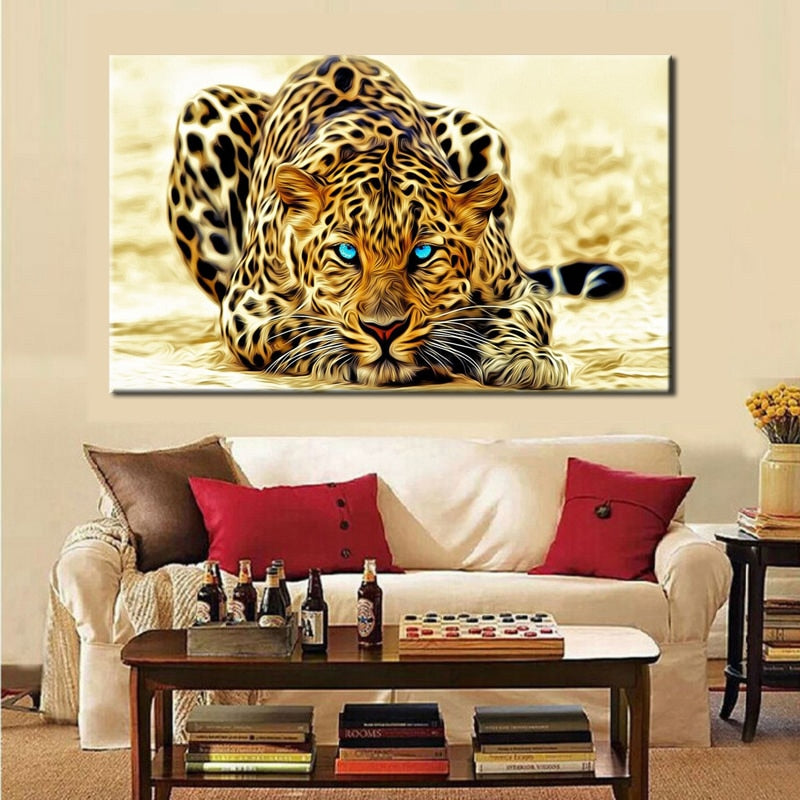 Modern Paintings HD Digital Printed on Canvas, Wall Art Large Leopard Poster for Living Room Home Decor No Frame