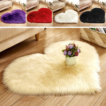Load image into Gallery viewer, Love Heart Rugs Artificial Wool Hairy Carpet Faux Floor Mat Fur Plain Fluffy Area Rug Soft Living Room Carpet Bedroom Floor Mat
