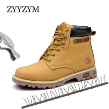 Load image into Gallery viewer, Steel Toe Shoes Men Safety Work Boots Autumn Winter Outdoors Men Work Safety Shoes Anti-piercing Protection Footwear
