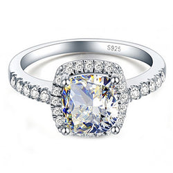 925 Sterling Silver Rings For Women Bridal Wedding Anelli Trendy Jewellery Engagement White Gold Color Anillos Mujer