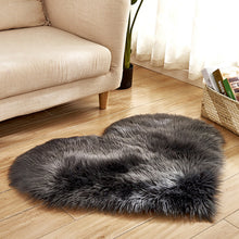 Load image into Gallery viewer, Love Heart Rugs Artificial Wool Hairy Carpet Faux Floor Mat Fur Plain Fluffy Area Rug Soft Living Room Carpet Bedroom Floor Mat
