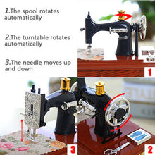 Load image into Gallery viewer, Vintage Music Box Mini Sewing Machine Style Mechanical Birthday Gift Table Decor Sewing Machine Style Mechanical Music Box
