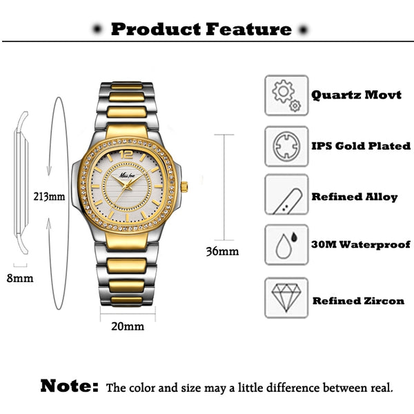 ⭐️⭐️⭐️⭐ Missfox 2549 Women Watches Women Watch 2021 Geneva Designer Ladies Watch Luxury Brand Diamond Quartz Gold Wrist Watch Gifts For Women