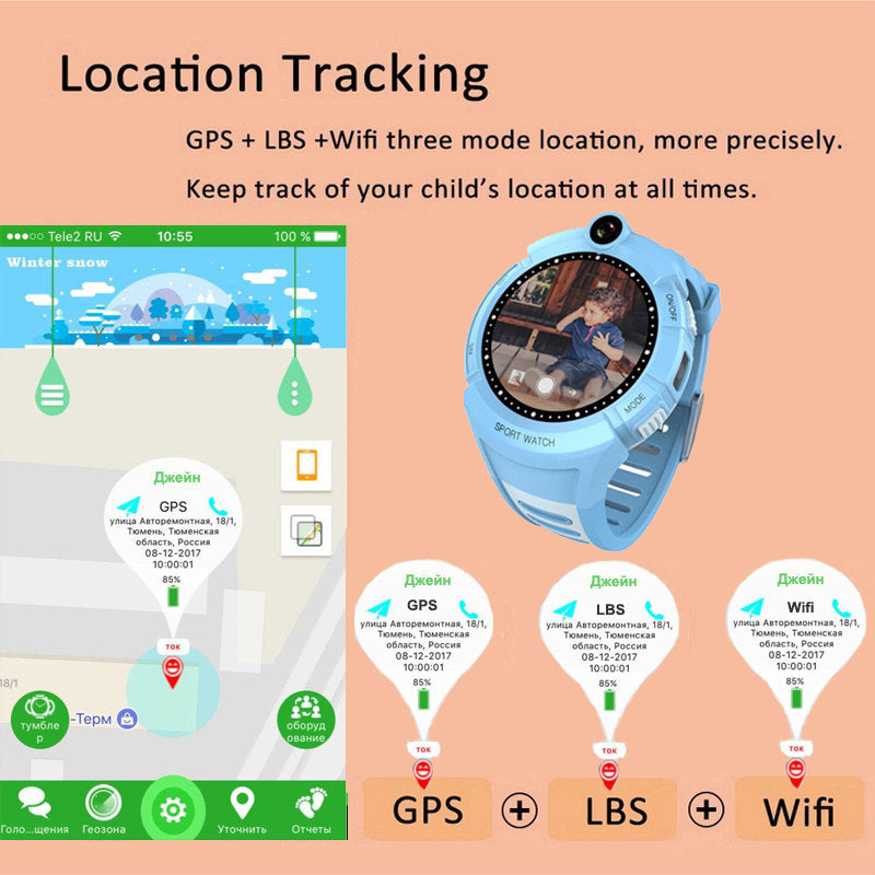 Q360 Kids Smart Watch with Camera GPS WIFI Location Child smartwatch SOS Anti-Lost Monitor Tracker baby WristWatch