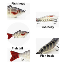 Load image into Gallery viewer, Multi Jointed Fishing Lure Sinking Artificial Wobbler Bait Hard Bait Swimbait 10cm/15.7g Fishing Tackle 7 Sections Crankbait
