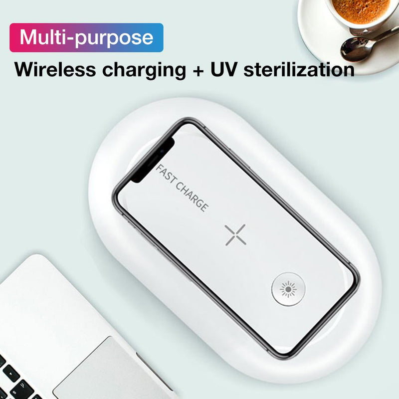 Phone Sterilizer Box 15W Mobile Wireless Charging Multi-function Ultraviolet Disinfection