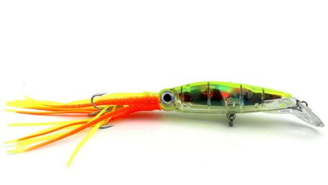 LEO Lifelike Big Octopus Squid Jig Fishing Lure 14cm/40g Hard Plastic Artificial Bait