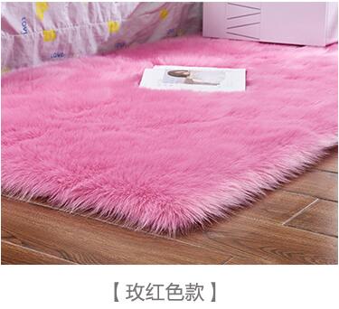 Artificial Wool Carpet Rectangle/Square garnish Faux Mat Seat Pad Plain Skin Fur Plain Fluffy Area Rugs Washable Home Textile