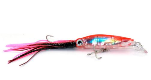 LEO Lifelike Big Octopus Squid Jig Fishing Lure 14cm/40g Hard Plastic Artificial Bait