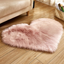 Load image into Gallery viewer, Love Heart Rugs Artificial Wool Hairy Carpet Faux Floor Mat Fur Plain Fluffy Area Rug Soft Living Room Carpet Bedroom Floor Mat
