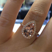 Load image into Gallery viewer, Elegant Cubic Zirconia Ring Rose Gold Color Champagne Crystal Engagement Wedding Ring for Women Jewelry
