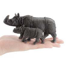 Load image into Gallery viewer, Simulation Animal World Indian Rhino Model Solid Static Early Education Cognitive Ornaments Children&#39;s Puzzle Toys
