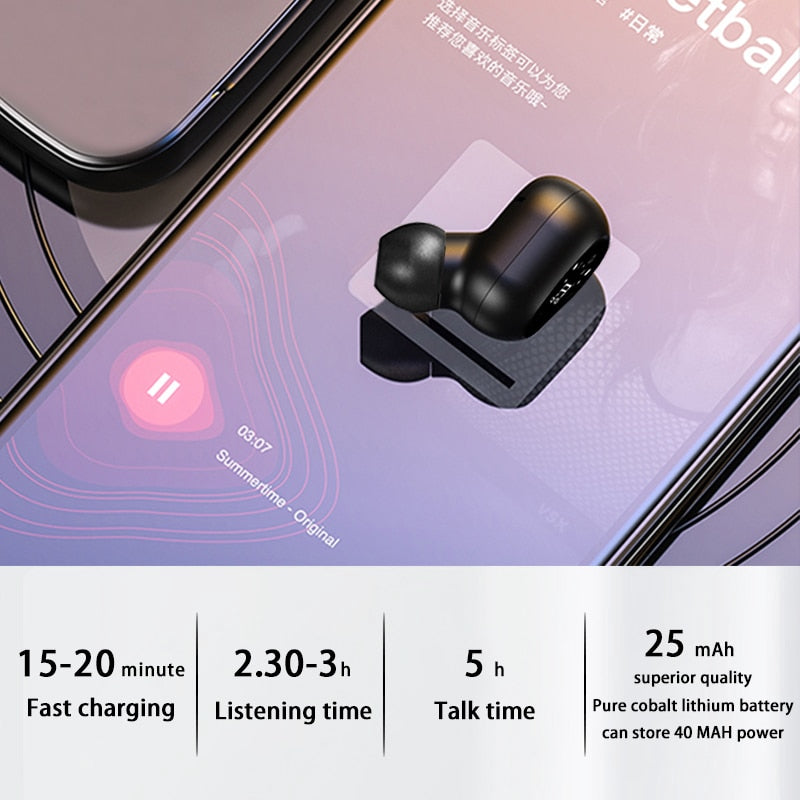 ⭐️⭐️⭐️⭐️⭐️ 2021 Invisible Ture Wireless Earphone Noise Cancelling Bluetooth Headphone Handsfree Stereo Headset TWS Earbud With Microphone