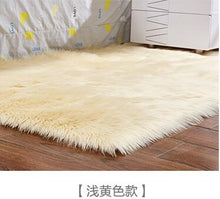 Load image into Gallery viewer, Artificial Wool Carpet Rectangle/Square garnish Faux Mat Seat Pad Plain Skin Fur Plain Fluffy Area Rugs Washable Home Textile
