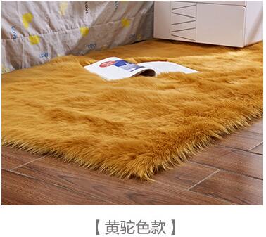 Artificial Wool Carpet Rectangle/Square garnish Faux Mat Seat Pad Plain Skin Fur Plain Fluffy Area Rugs Washable Home Textile