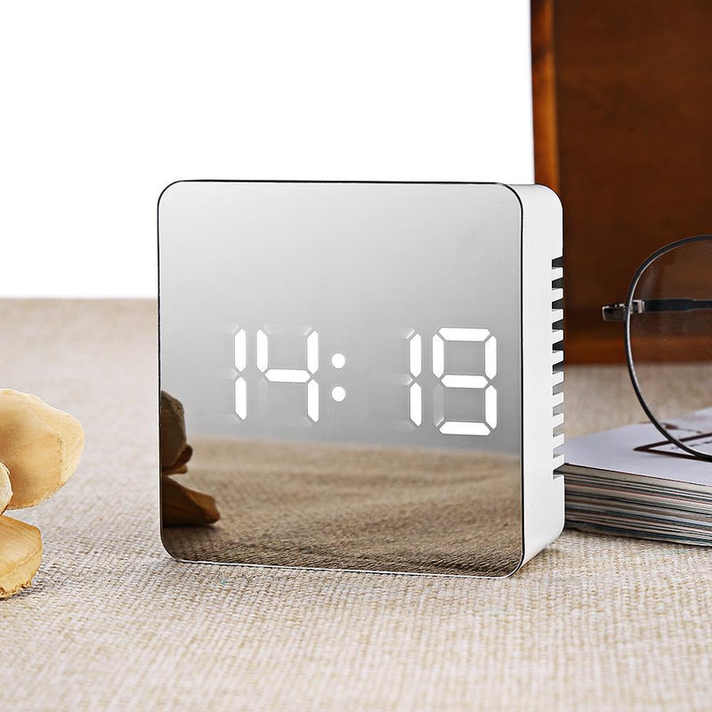 Hot Multifunction LED Mirror Alarm Clock Digital Clock Snooze Display Time Night Led Light Table Desktop Alarm Clock Despertador