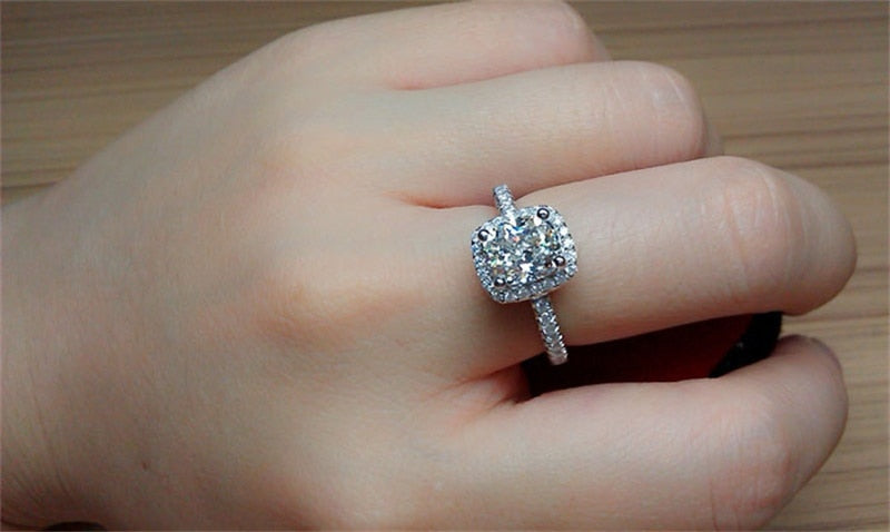925 Sterling Silver Rings For Women Bridal Wedding Anelli Trendy Jewellery Engagement White Gold Color Anillos Mujer