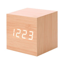Load image into Gallery viewer, Multicolor Sounds Control Wooden Clock New Modern Wood Digital LED Desk Alarm Clock Thermometer Timer Calendar Table Decor
