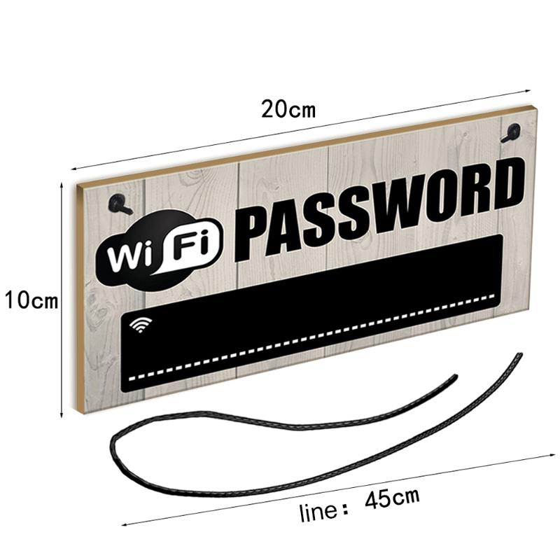 Wooden WiFi Password Sign Hanging Board Chalkboard Internet Signal Plate Indication Home Coffee Bar Party Decorations