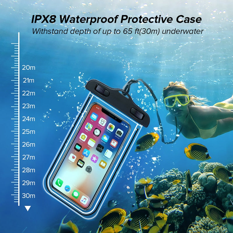 INIU IP68 Universal Waterproof Phone Case Water Proof Bag Mobile Phone Pouch PV Cover For iPhone 12 11 Pro Max Xs Xiaomi Samsung