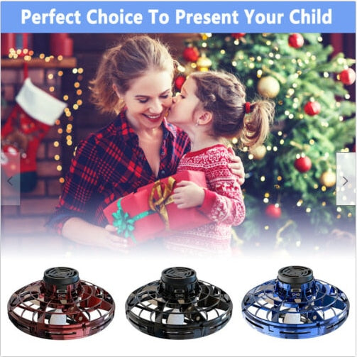 e24™️ Athletic antistress hand mini flying toy Gyro rotator drone UFO led fidget finger spinner Rotary child christmas gift