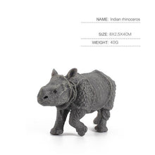 Load image into Gallery viewer, Simulation Animal World Indian Rhino Model Solid Static Early Education Cognitive Ornaments Children&#39;s Puzzle Toys
