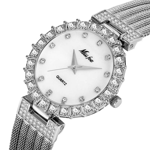 ⭐️⭐️⭐️⭐️⭐️ MISSFOX 2102 Women Watches Luxury Brand Watch Bracelet Waterproof Big Lab Diamond Ladies Wrist Watches For Women Quartz Clock Hours