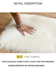 Load image into Gallery viewer, Artificial Wool Carpet Rectangle/Square garnish Faux Mat Seat Pad Plain Skin Fur Plain Fluffy Area Rugs Washable Home Textile
