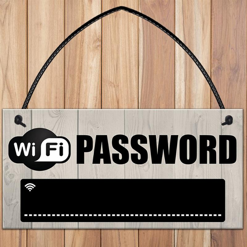 Wooden WiFi Password Sign Hanging Board Chalkboard Internet Signal Plate Indication Home Coffee Bar Party Decorations