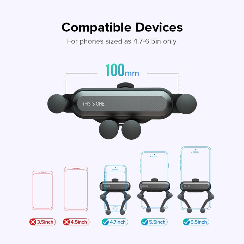 INIU Gravity Car Phone Holder Air Vent Mount Mobile Cell Stand GPS Support For iPhone 12 11 Pro Max Xr Xs X 8 7 6 Xiaomi Samsung