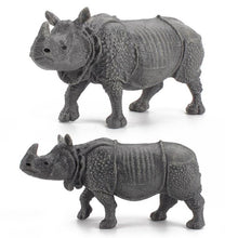 Load image into Gallery viewer, Simulation Animal World Indian Rhino Model Solid Static Early Education Cognitive Ornaments Children&#39;s Puzzle Toys
