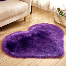 Load image into Gallery viewer, Love Heart Rugs Artificial Wool Hairy Carpet Faux Floor Mat Fur Plain Fluffy Area Rug Soft Living Room Carpet Bedroom Floor Mat

