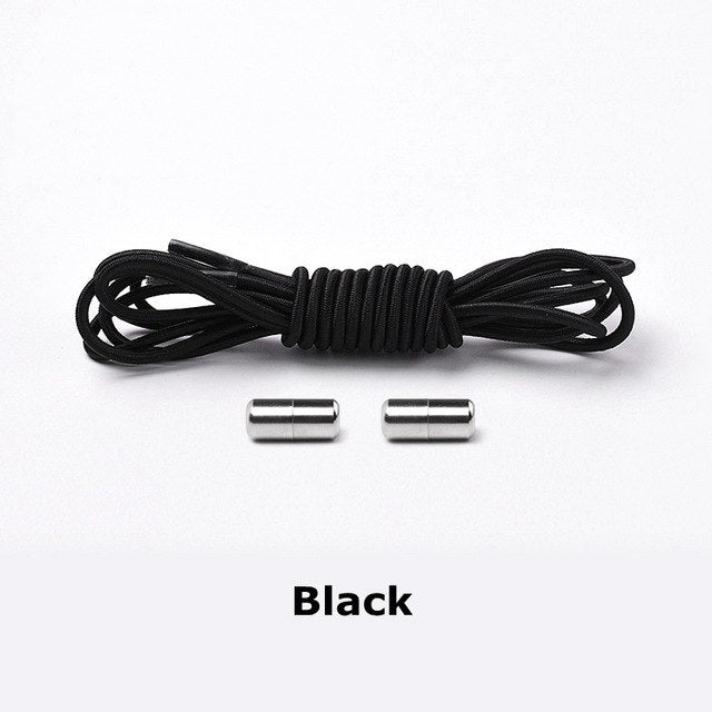 Elastic Lock Shoe Laces No Tie Shoelaces New Simplicity Round Metal Tip Shoelace Leisure Quick Sport Shoe Laces Unisex