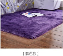 Load image into Gallery viewer, Artificial Wool Carpet Rectangle/Square garnish Faux Mat Seat Pad Plain Skin Fur Plain Fluffy Area Rugs Washable Home Textile
