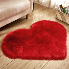 Load image into Gallery viewer, Love Heart Rugs Artificial Wool Hairy Carpet Faux Floor Mat Fur Plain Fluffy Area Rug Soft Living Room Carpet Bedroom Floor Mat
